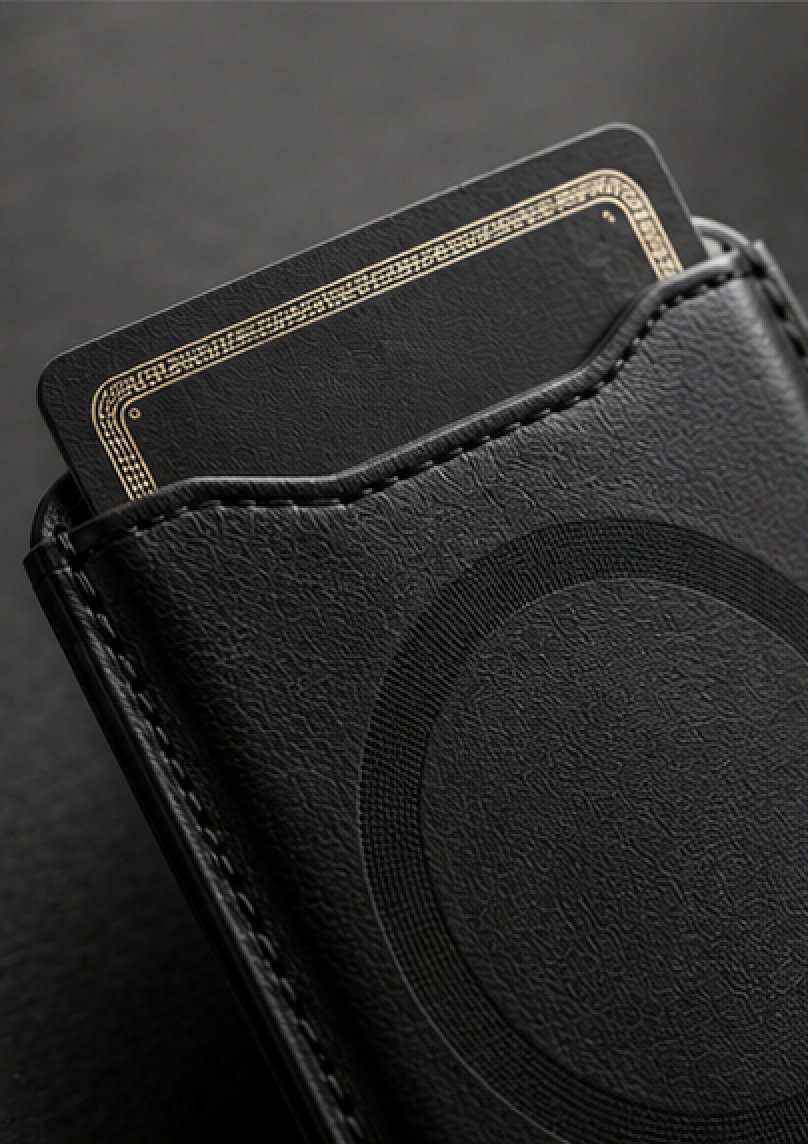Wallet on cafe table